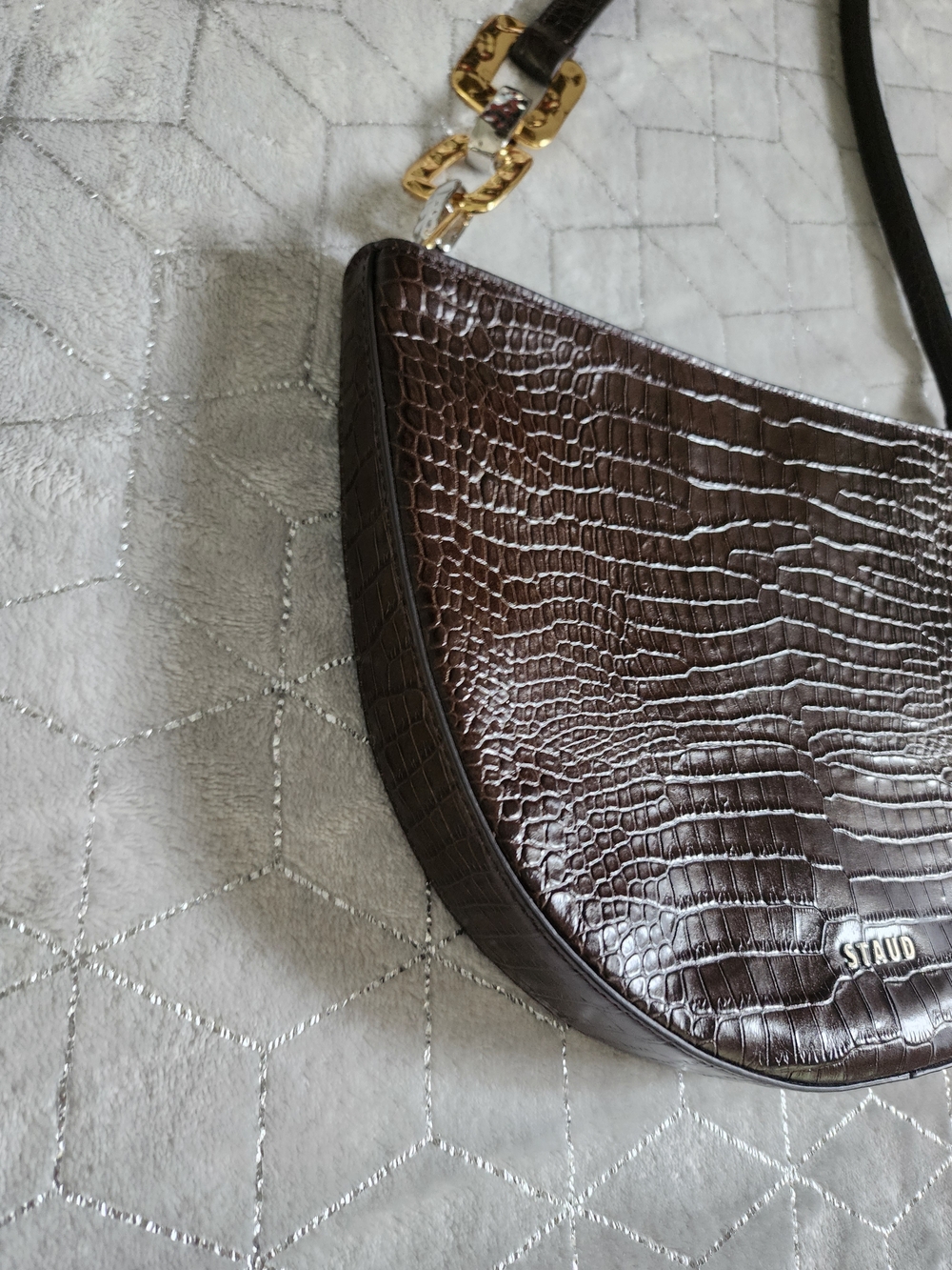 STAUD | Colt Croc-Embossed Leather Shoulder Bag - Picture 6 of 16